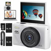 Skaitmeninis fotoaparatas 64 MP 4K su 18x priartinimu, IPS ekranu, 3 + 32GB kortele