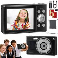 Skaitmeninis fotoaparatas 1080P, 16x priartinimas, 56MP vaikams, 32GB kortelė
