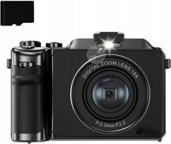 Skaitmeninis fotoaparatas 4K 48MP su WiFi, 2 baterijos, 32GB kortelė