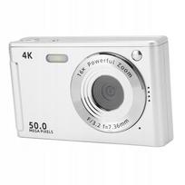 4K fotoaparatas Silver 50MP 2.8" 16x priartinimas automatinis fokusavimas su lempa