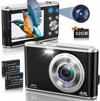 Skaitmeninis fotoaparatas 48MP 4K, su vaizdo stabilizavimu, dviem objektyvais