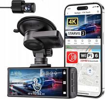 Vaizdo registratorius REDTIGER F7NT 4K, dviguba kamera, 128GB, jutiklinis ekranas, GPS