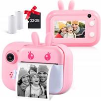 Vaikiškas skaitmeninis fotoaparatas MINIBEAR rožinis 1080p P5D129