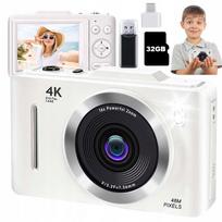 Kompaktinis 48MP 4K 16x skaitmeninis fotoaparatas su stabilizacija vaikams ir kelionėms