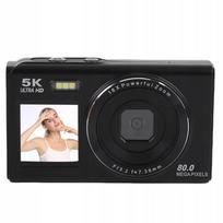 Skaitmeninis fotoaparatas 5K su dviem ekranais, 18x priartinimu, 80MP, WiFi, MF, Vlog