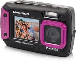 Skaitmeninis fotoaparatas HD 14MPX, atsparus vandeniui, 2x LCD, MicroSD, selfie lemputė