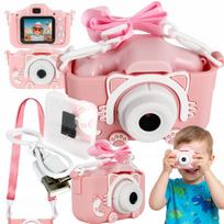 Vaikiškas fotoaparatas Photo Pink Kitten su 32GB kortele