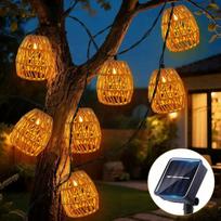 Lauko saulės girlianda su 10 LED kabančiomis dekoracijomis