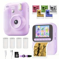 Vaikiška spausdinanti kamera Z700-32G, spalvotas spausdinimas, 48 MP, violetinė