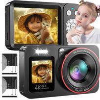 Skaitmeninis fotoaparatas 4K 64MP 18x su 64GB kortele ir įrašymo funkcija