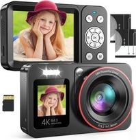 Skaitmeninis fotoaparatas 64MP, 18x priartinimas, 4K vaizdo įrašymas, 64GB kortelė