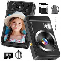 Skaitmeninis fotoaparatas 64MP 4K 16x priartinimas AntiShake 32GB