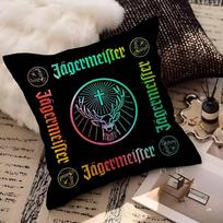 J-Jagermeisteres Logo Pillow Gift Home Office Decoration Pillow Bedroom Sofa Car Cushion Coverpillow Case Peach skin 18*18(CM)-1Pcs