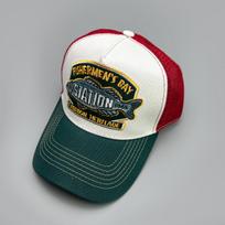 Sports Fish Eagle Bear Embroidery Baseball Hats New Unisex Sunshade Color Block Breathable Fashion Mesh Versatile Trucker Caps 52-60cm white