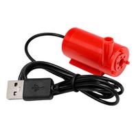 Mini vandens pompa su USB laidu - DC 5V - panardinama - raudona pompa