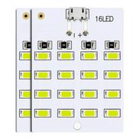 LED plokštė 5730 SMD Micro USB 16 diodų 5V šaltai balta šviesa 2vnt