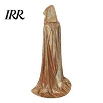 Shiny Fabric Hooded Cape Cape, Iridescent Full Length Cloak, Sparkly Unisex Flexible Skirt Cloak for Halloween Masquerade Party Mardi Gras Costume 110cm sidabras