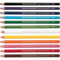 Mitsubishi Pencil Dermatograph Colored Pencils 7600 1 Dozen Oil-Based No. Orange, (K7600.4) blue
