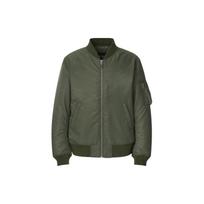UNIQLO Vienspalvė Užtraukiama Bazinė Apykaklė Pilotinė Medvilninė Striukė Unisex striukės Tamsiai Alyvuogių 442143-57 S black