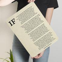 Rudyard Kiplingo IF eilėraštis Geležinė sienos meno dekoracija Vintažinis literatūrinis namų dekoras kabinetui, biurui, svetainei 30x40cm(11.8x15.7inch) white