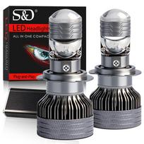 2Pcs H7 LED Headlight Bulbs With Projector Lens Canbus 100W 30000LM 6500K White High Low Beam For Left Right Hand Drive Turbo Headlamp 12V H7 pilka spalva