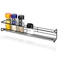Black Metal Wall Mounted Spice Rack Shelf Loft Vilde 40x6.5x6.5cm