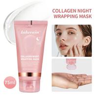 Lakerain Kolageno Naktinė Kaukė-Įvyniojimas 75ml Nulupama Veido Kaukė Per Naktį Giliai Drėkinanti Maitinanti Stangrinanti Švytinti Odos Priežiūros Priemonė 75ml beige