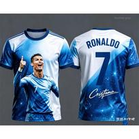 Summer Men Ronaldo 7 Football Jersey T-shirt Short Sleeve Sportswear Fashion Oversized Training Wear Tops S