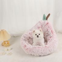Dog Kennel Medium Bed Small Beds for Dogs Washable Accessories & Furniture Accessory Large Puppy Warm Pet Basket Plush Cats Sofa 50cm rožinė