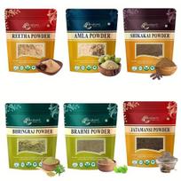 Birju Mahavir Reetha, Amla, Shikakai, Bhringraj, jatamansi, brahmi 100 gram each, Natural, COMBO 1 (BMKB-104)