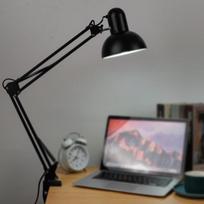 Nu Feng Long-Arm Rechargeable Clip-On Desk Lamp juoda