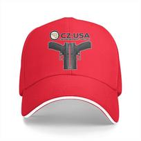 Washed Unisexs Baseball Cap Classic Trucker Snapback Caps Dad Hat CZ USA Gun Golf Hats One Size red
