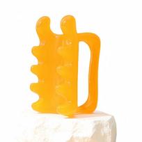 1PCS Double Push Resin Massage Comb Back Waist Gua Sha Device Shoulder Neck Gua Sha Stick Meridian Dredging Stick Massage Tool orange