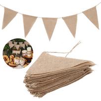 Brown Burlap Triangle Bunting Banner Rustic Pennant Flag String Reusable Hanging Burlap Flags Garland Retro Wall Decor For Wedding Birthday Festival C ruda