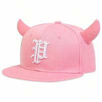 Unisex Asmeniški P raidės Siuvinėti Jaučio Rago Hip-Hop Kepurės Lauko Reguliuojamos Laisvalaikio Kepurės Bėgiojimui Kepurė nuo Saulės pink