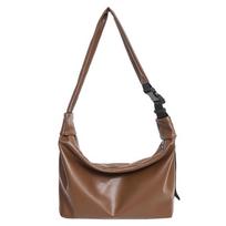 Korean Casual Men'S Messenger Bag, High-End Simple Solid Color Tote Bag, Neutral Wind Large-Capacity Soft Leather Shoulder Bag ruda