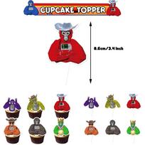 Gorilla Tag Birthday Party Kit Balloon Bouquet, Cake Toppers, And Flag For Fun Decoration 12 Topper red
