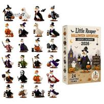 Halloween Desktop Display Goose Advent Calendar 2026, 24 Day Countdown with Spooky Desk Ornaments Acrylic Duck Ornaments, Collectible Gift for Sets black