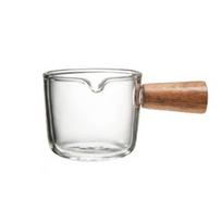 V-Shaped Mouth Triple Pitcher Milk Cup Clear Glass Espresso Cups Double Spout Measuring Cup  Milk Single Spout white