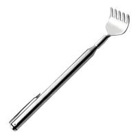 Easy to Carry Compact Portable 5 Teeth Telescoping Handle Body Scratcher Stainless Steel^ white