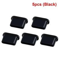 10/1PCCS Type-C Dust Plug USB Charging Port Protector Silicone Anti-dust Plug Cover Cap for Samsung Huawei Xiaomi Phone Dustplug black