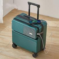 Li Shen Macaron Hardshell Front-Opening Spinner Carry-On Suitcase black