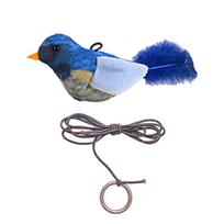Hot lifelike Bird Vivid Cat Toys Pet Catnip Simulation Molding Cat Teaser with Feather Soft Plush Fabric Toys for Kitten blue