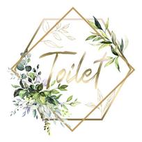 Lipnus Gėlių Tualeto Logotipas Sienos Lipdukas Nuimamas DIY Tualeto Augalų Ženklas Lipdukas Vandeniui Atsparus WC Durų Dekoravimas beige