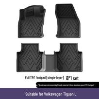 Eco-Friendly TPE Anti-Slip Floor Mats for 2017-2025 Volkswagen Tiguan L black
