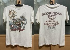 2 Sides Scorpions 1985 Day On The Green Tour Concert White Shirt BS1078 M gray