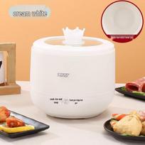 Smart Single-Serve Mini Rice Cooker for Steaming and Cooking Porridge white