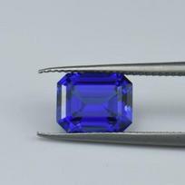 Lab-Grown 1ct Round Fancy Cut Royal Blue Sapphire Gem Royal Blue/Cornflower blue