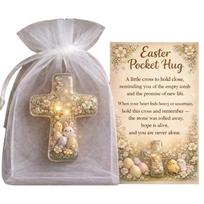 Easy To Carry Handmade Easter Pocket Hug Card Thoughtful Rabbit Theme Easter Greeting Card Surprise Element Acrylic Plane beige