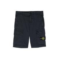 Stone Island Solid Color Logo Patch Cargo Casual Shorts Kids shorts Navy-Blue 7816L0210-V0120 6 black